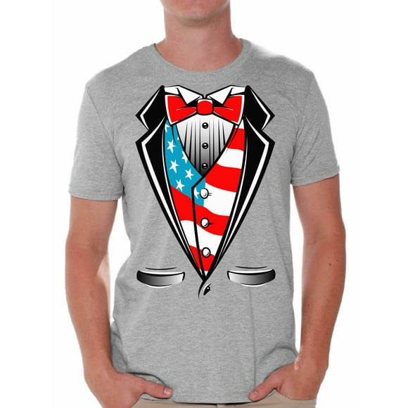 Juniors American Flag Tuxedo Off-Shoulder T-Shirt Black Juniors American Flag Tuxedo Off-Shoulder T-Shirt Black